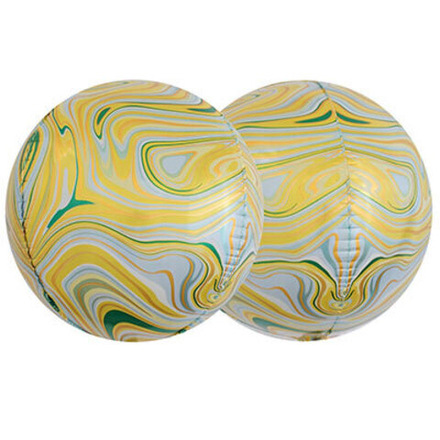 К 3D СФЕРА Б/РИС 15" Мрамор Yellow