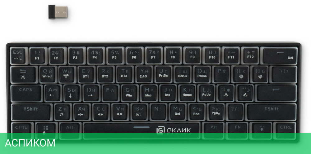 Клавиатура Oklick K763W черный (1920548)