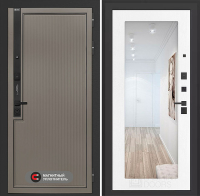 Входная дверь Лабиринт Лаб 1 Про - Зеркало 18 Белое дерево