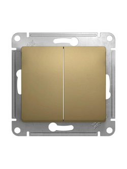Переключатель проходной 2-кл. СП Glossa 10А IP20 (сх. 6/2) 10AX механизм титан SE GSL000465