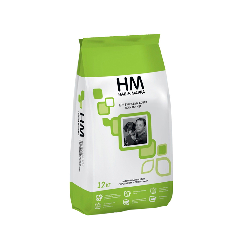 Сухой корм для взрослых собак всех пород с Кроликом и перепелами Наша Марка