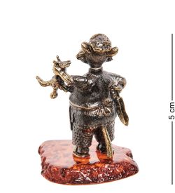 Народные промыслы AM-1034 Фигурка «Кот Повар» (латунь, янтарь)