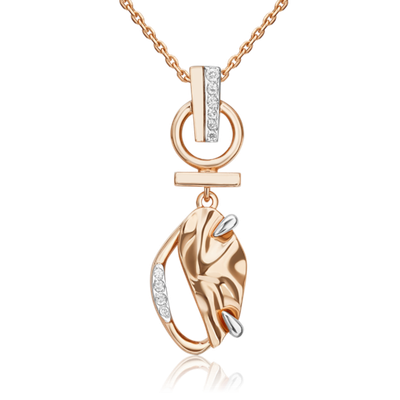 Подвеска «Шарм» из красного золота с натуральными топазами white