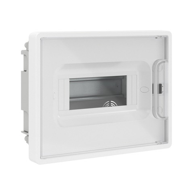 Щиток 8 мод встраиваемый для полых стен FRAME, белый, с прозрачнойдверцей, с 2 шин. PEN на 8 и 6 отв.