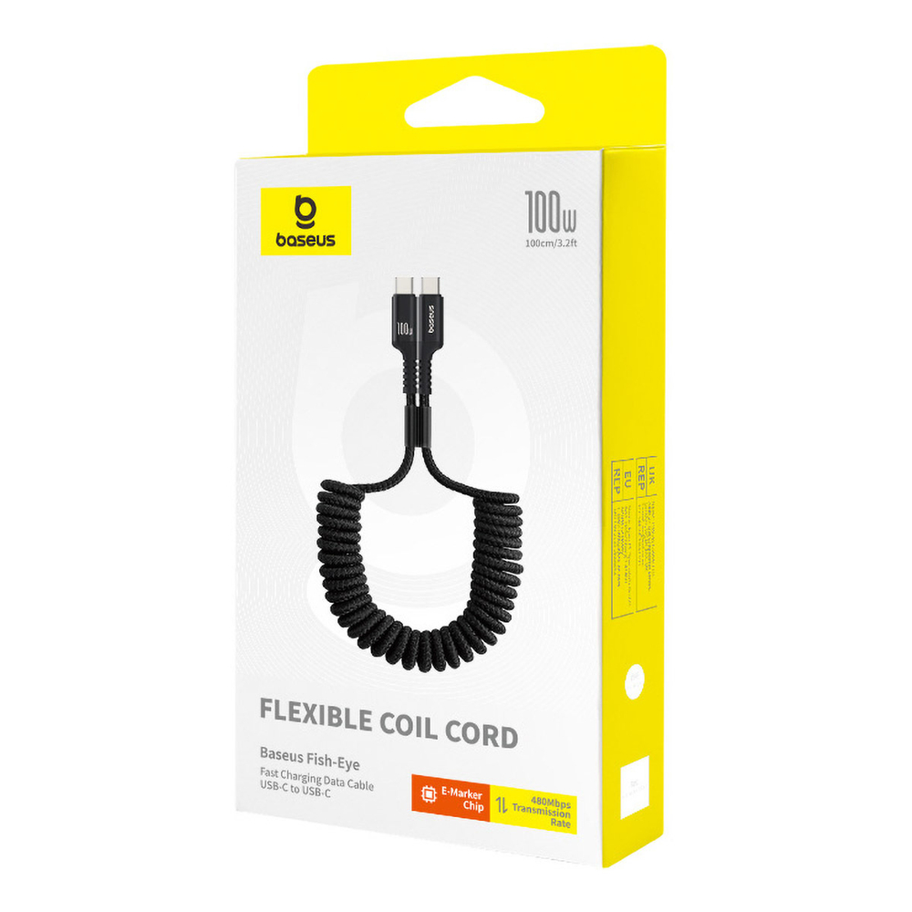 USB-C Кабель Baseus Fish-Eye Charging+Data 100W 1m - Cluster Black