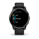 Часы Garmin VENU 2 PLUS черные с серым безелем и силиконовым ремешком, 010-02496-11