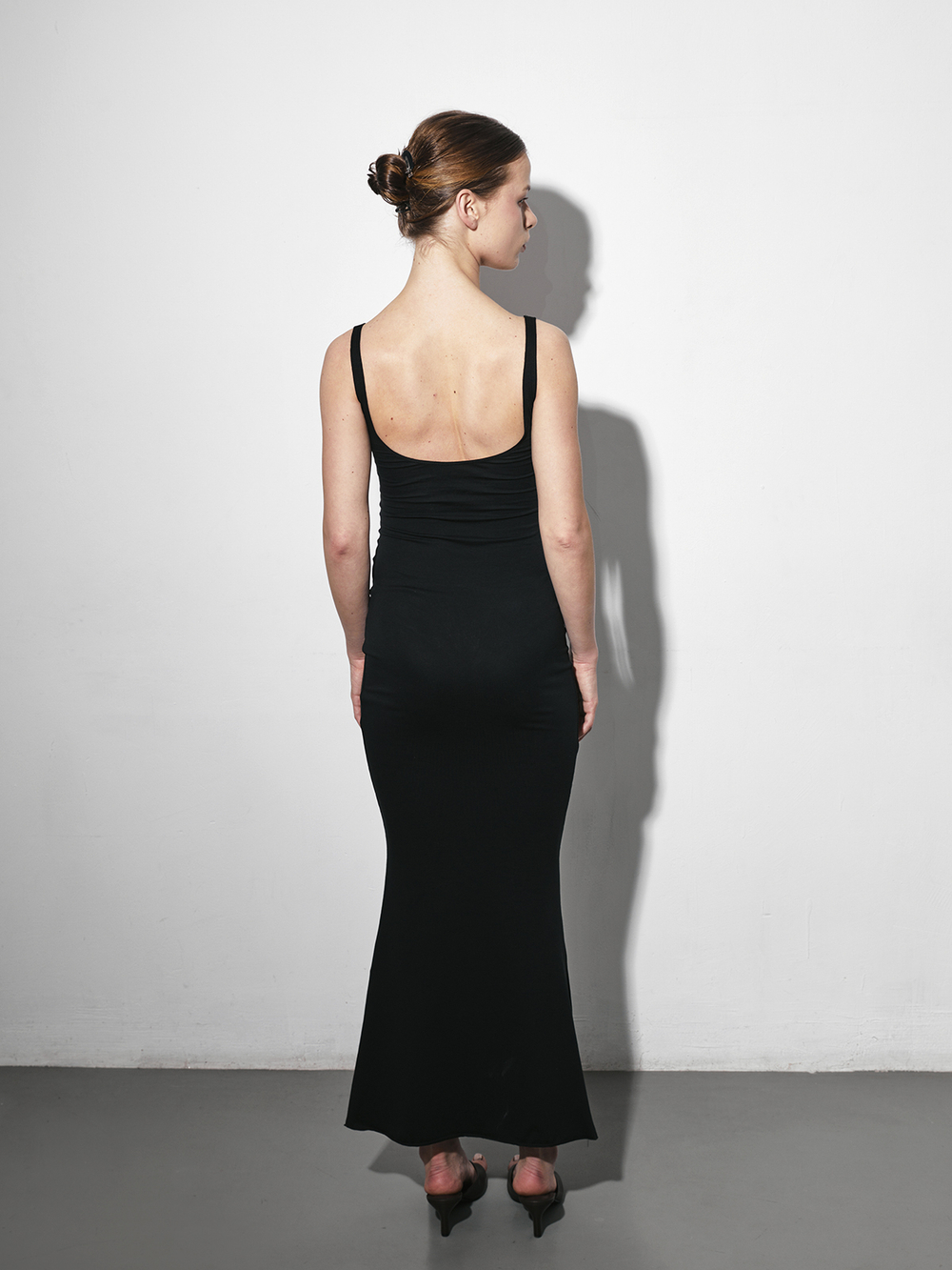 Платье макси чёрное