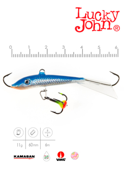 Балансир LUCKY JOHN Fin №4 (+тройник), цвет 15H, арт. 71413-15H