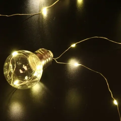 Гирлянда для дома «Теплый свет» на батарейках 3,0 м, 10 насадок, 80 ламп LED, d-5 см, 2 реж, (3АА), IP-20, Теплый белый