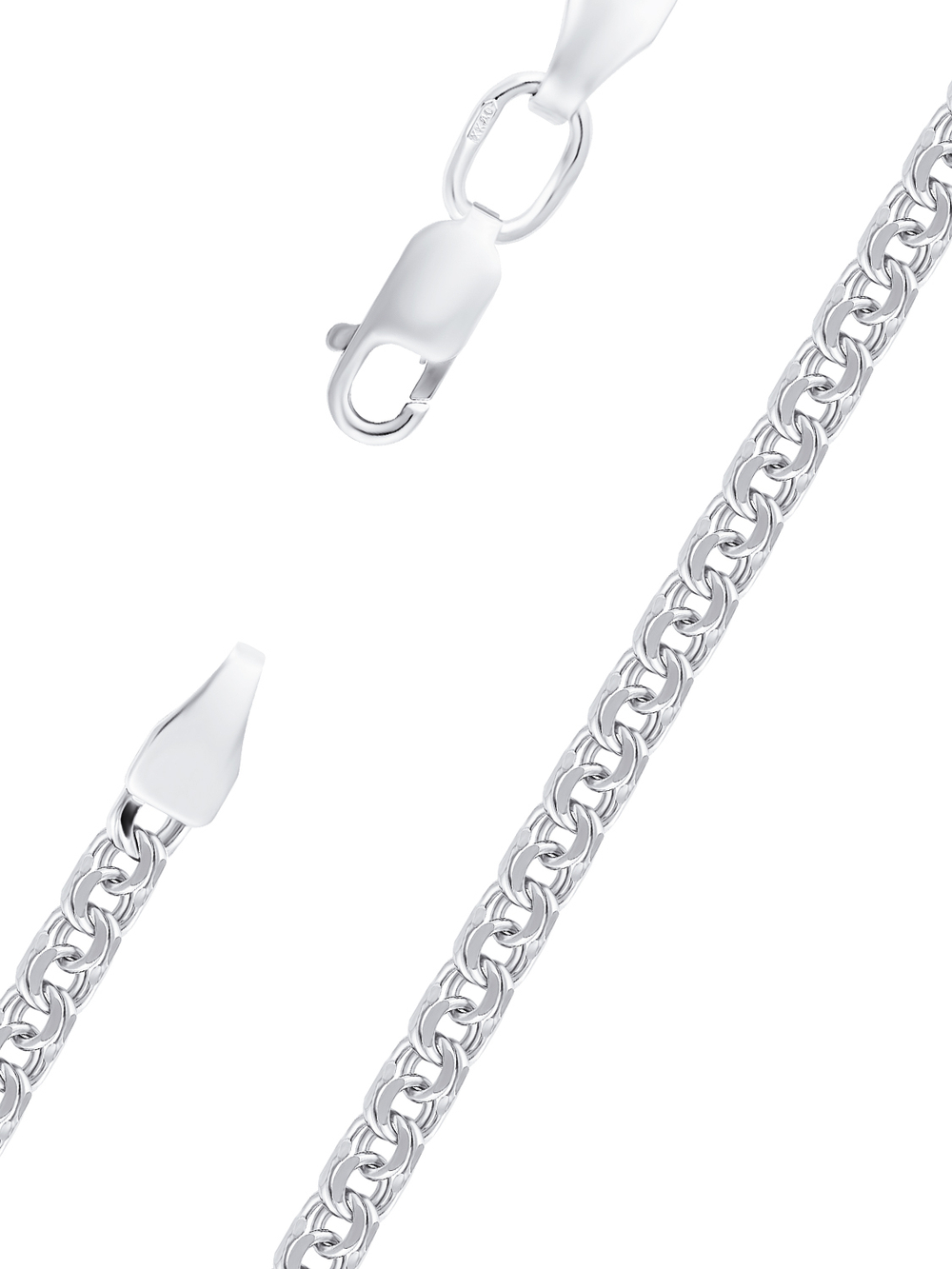 Цепочка из серебра, плетение бисмарк