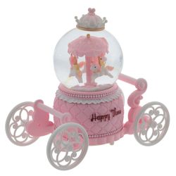 GAEM Фигурка декоративная "Карусель" в стекл шаре (муз, подсвет, вьюга, 2xAAA н/п), D8 см, L17 W9 H17 см