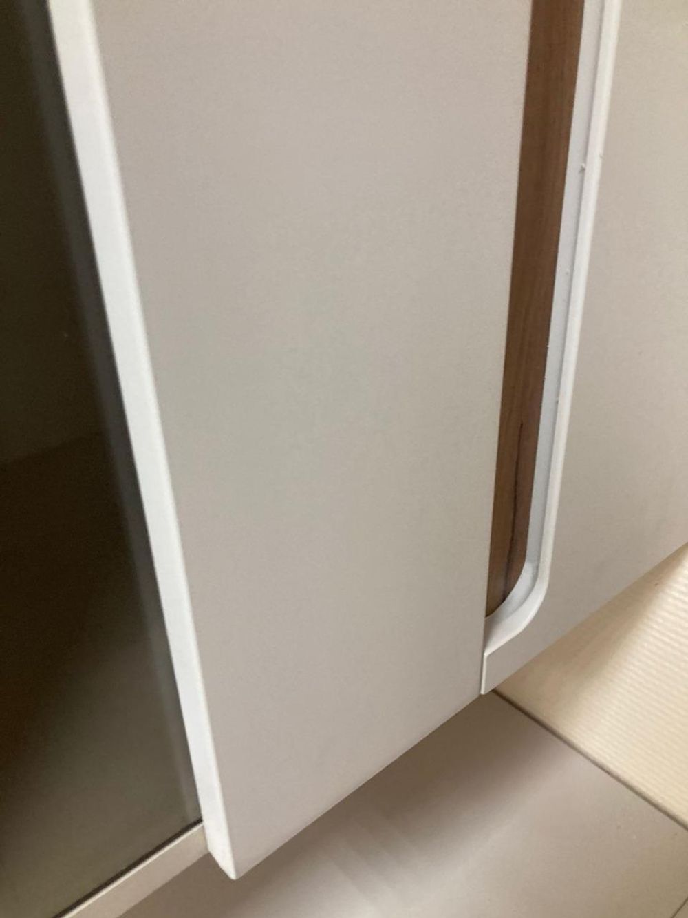 Шкаф навесной витрина Валенсия кашемир/софт сантьяго левый