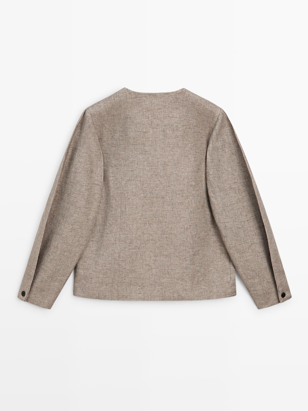 Massimo Dutti Короткая куртка из смесового льна, кротово-коричневый