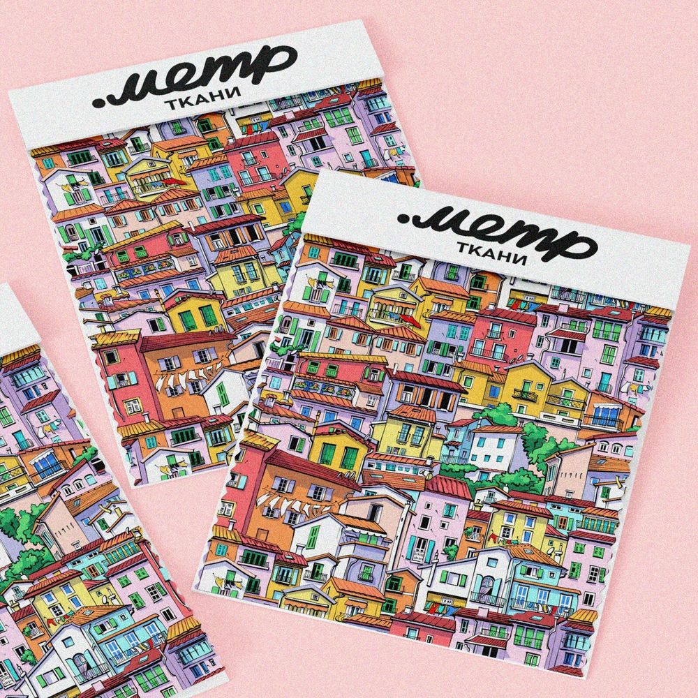 Ткань кулирная гладь городские дома