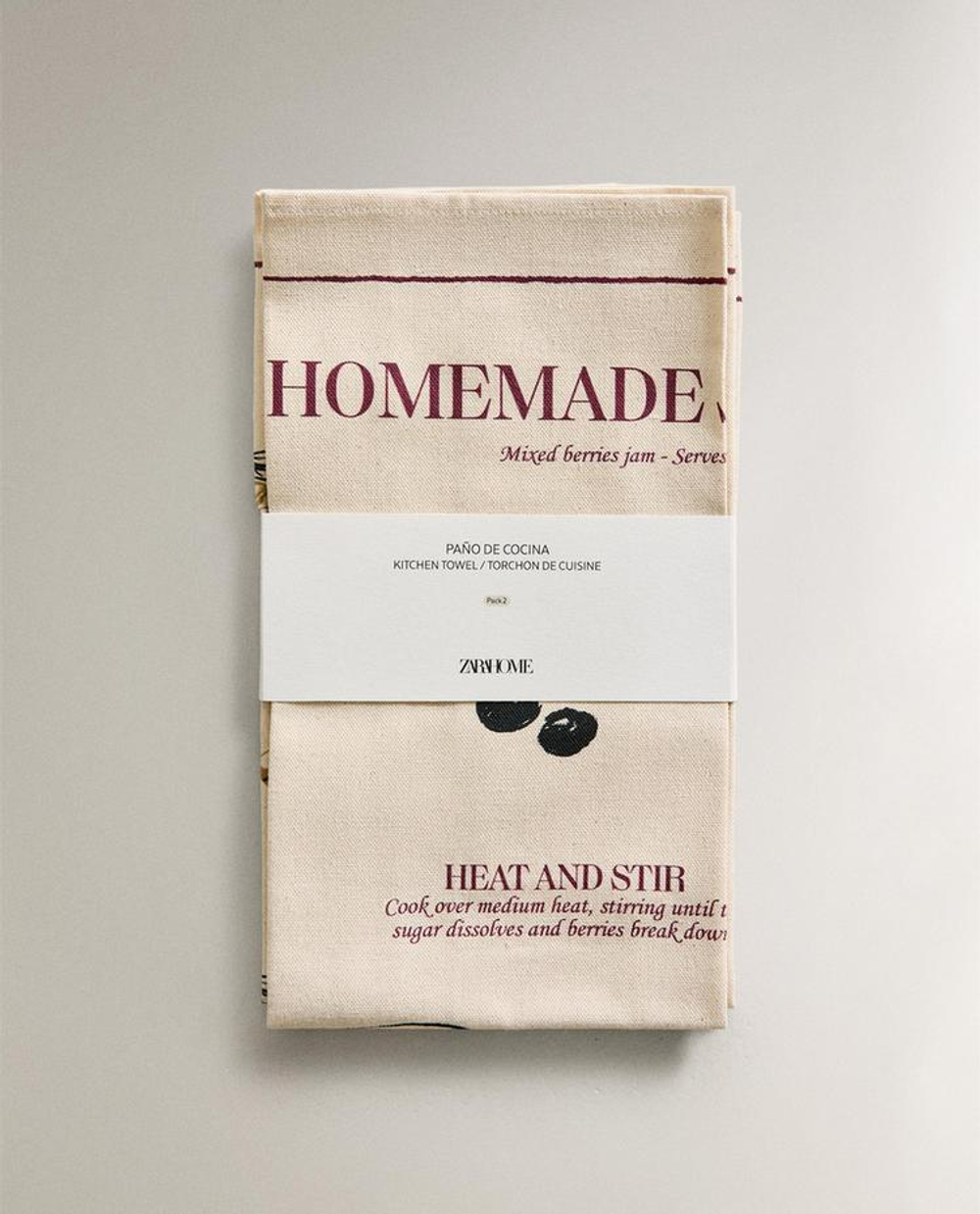 ZARA HOME НАБОР КУХОННЫХ ПОЛОТЕНЕЦ (НАБОР ИЗ 2 ШТ.), КОРИЧНЕВЫЙ