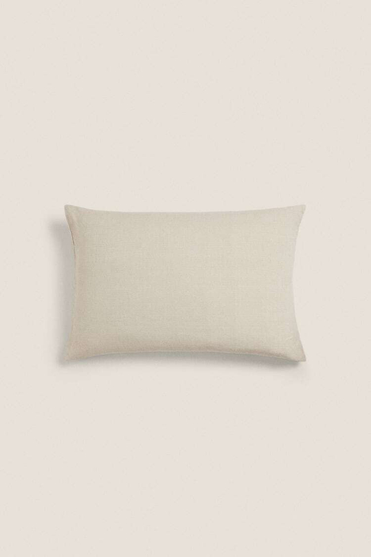ZARA HOME ЛЬНЯНОЙ ЧЕХОЛ ДЛЯ ДЕКОРАТИВНОЙ ПОДУШКИ, ПЕСОЧНЫЙ