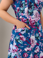 Халат Х-044/индиго-цветущийсад