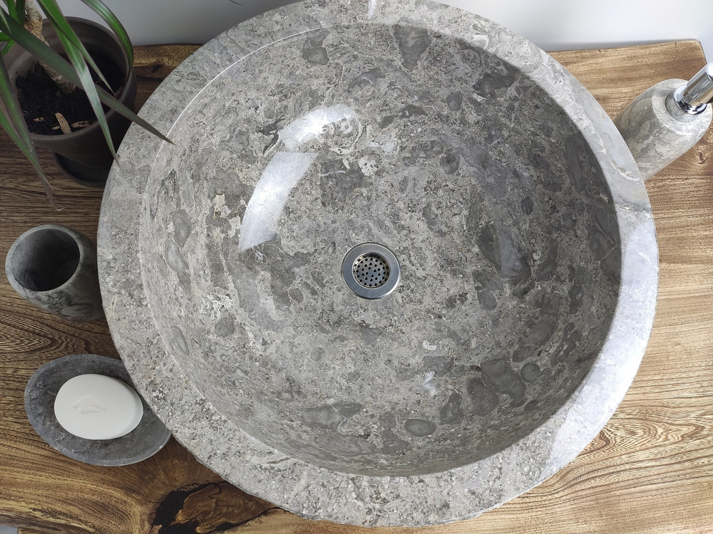 Раковина из мрамора Drum Grey Marmo Medium DM-60206 45*45*17