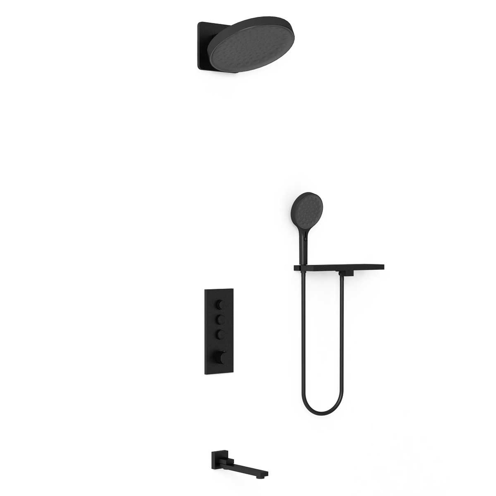 Душевой комплект Vincea VSFW-433TI3RMB встраиваемый, термостатический, трехрежимный, черный