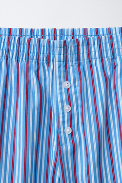 ZARA КОМБИНИРОВАННАЯ ПИЖАМА В ПОЛОСКУ, СИНИЙ