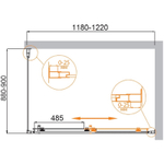 Душевой уголок Cezares Molveno 120x90 MOLVENO-AH-11-120/90-P-Cr профиль Хром стекло рифленое