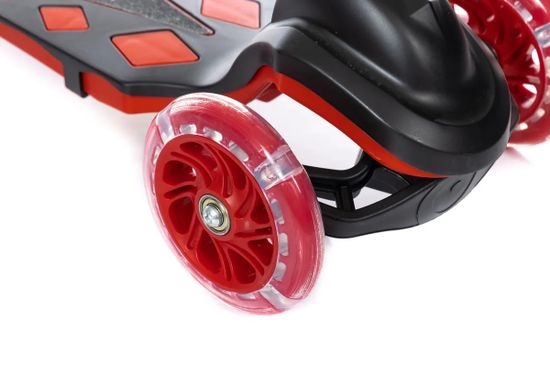 Самокат трехколесный со светящимися колесами Micar Zumba 2022 чёрный, красный