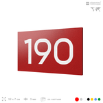 Номер на дверь 190, табличка на дверь для офиса, квартиры, кабинета, аудитории, склада, красная 120х70 мм, Айдентика Технолоджи