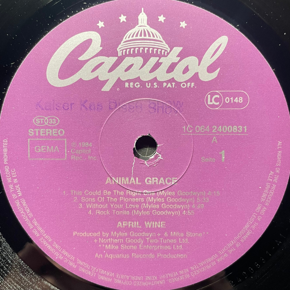 April Wine ‎– Animal Grace (Германия 1984г.)