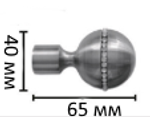 Наконечники "Шар со стразами Ост" кованых карнизов для штор d16 мм, цвет нержавеющая сталь