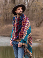 Шерстяной палантин с этно орнаментом