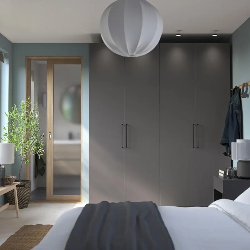 Гардероб - IKEA PAX/FORSAND/ПАКС/ФОРСАНД ИКЕА, 200x60x236 см, темно-серый