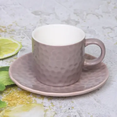 Чайная пара «Аврора» (кружка 200мл+блюдце) коричневый