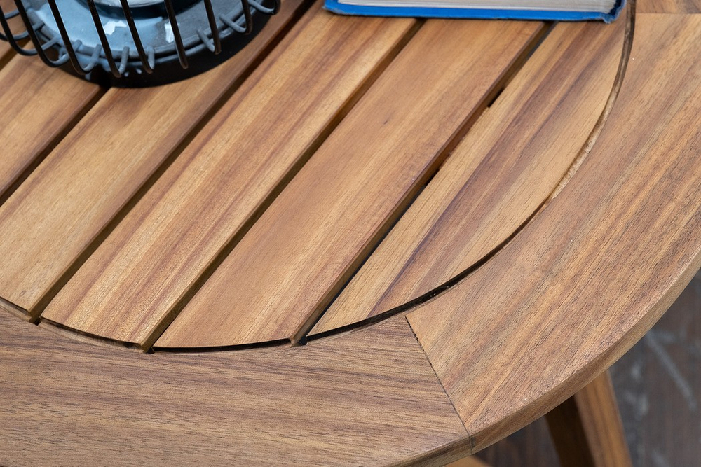 Стол садовый кофейный из акации Joygarden ROUND, коричневый