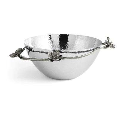 Чаша Michael Aram Чёрная орхидея 28 см, серебристая