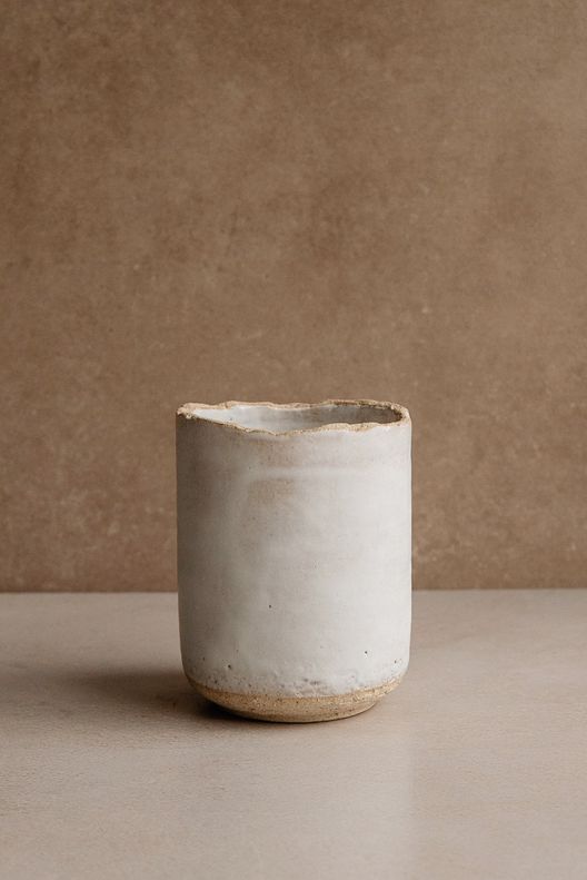 Стакан Край, белый глянцевый / Tish Pottery