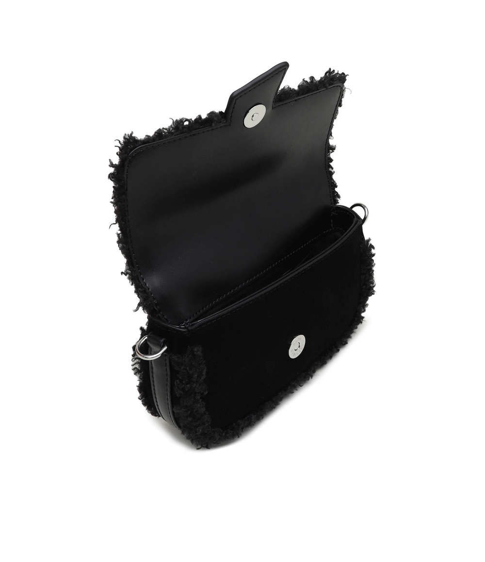 Кожаная сумка-мессенджер k/saddle suede shear Karl Lagerfeld - черный(236W3031)