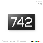 Номер на дверь 742, табличка на дверь для офиса, квартиры, кабинета, аудитории, склада, черная 120х70 мм, Айдентика Технолоджи