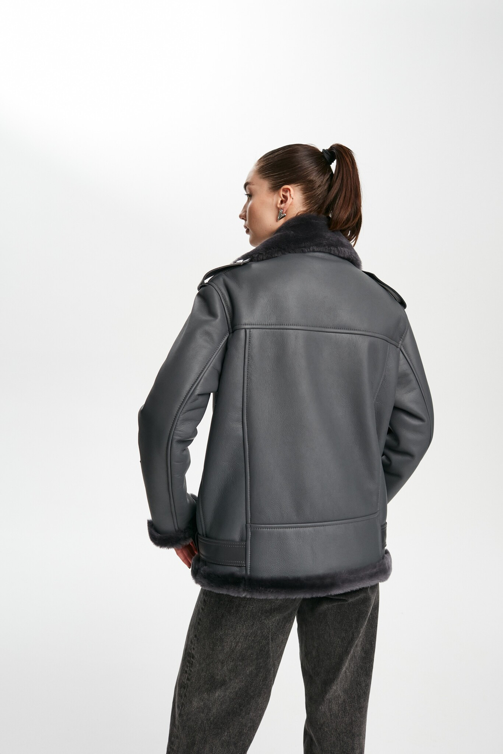 Дубленка графитовая