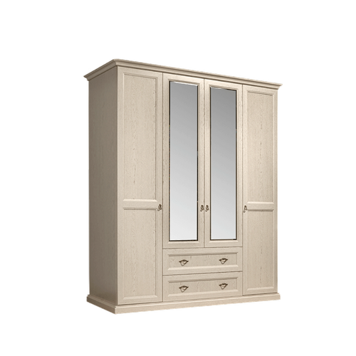 шкаф 4-х дверный с зеркалами с выдвижными ящиками