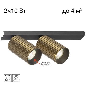 Поворотный спот 2*GU10 CL512523R бронза AXEL Citilux