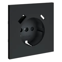 Накладка для розетки с заземлением и защитными шторками, с USB A+C, S70 (графит)