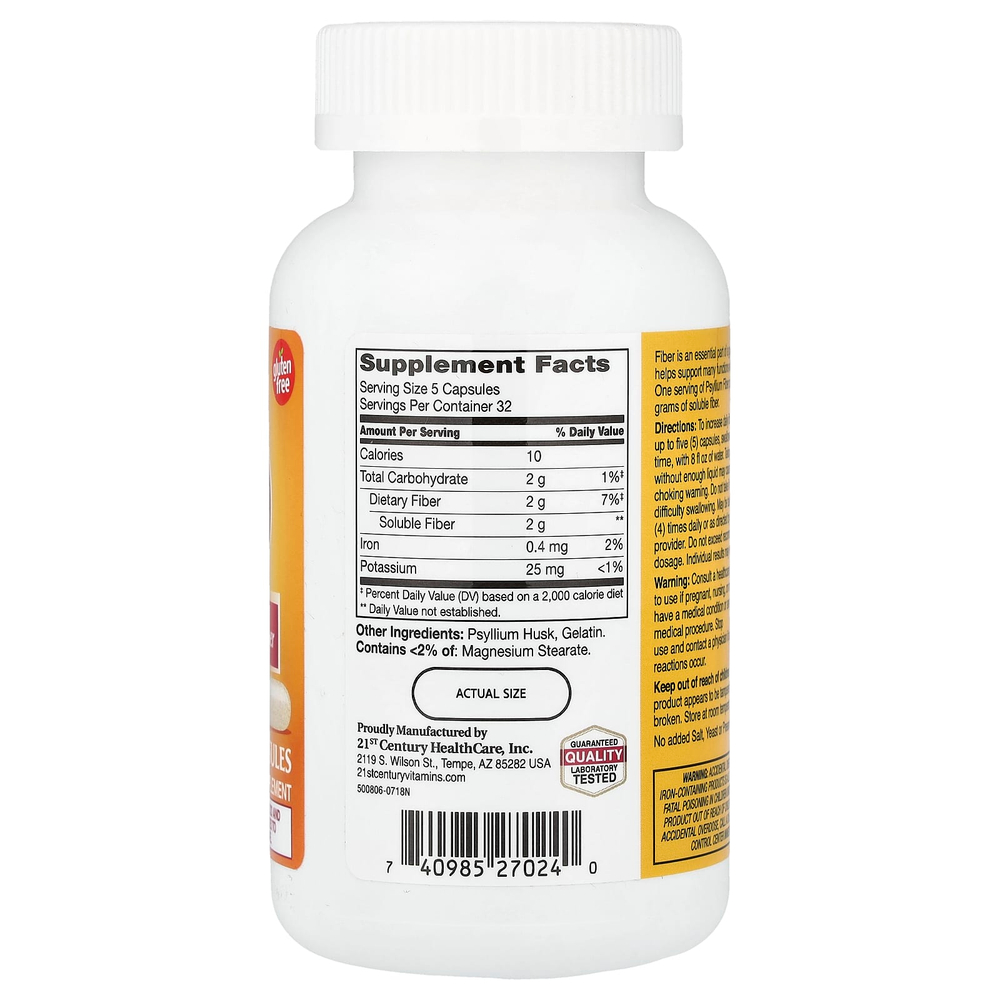 21st Century, Клетчатка из подорожника, 160 капсул