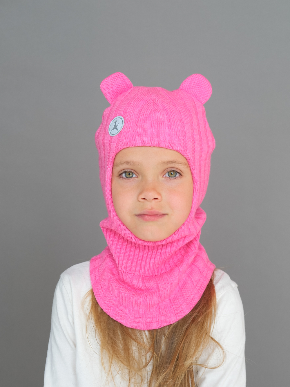 Шлем весенний/осенний вязаный (Флокс) с ушками МИО