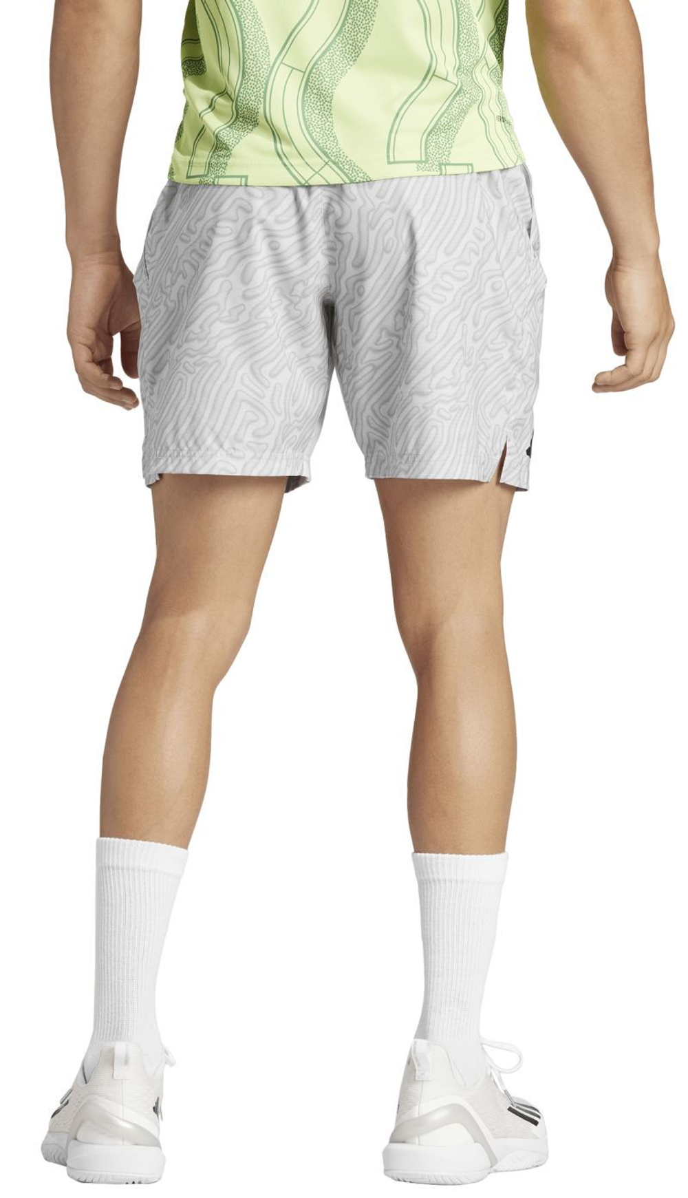 Мужские теннисные шорты Adidas Tennis Heat.Rdy Pro Printed Ergo 7' Short - grey one/charcoal solid grey