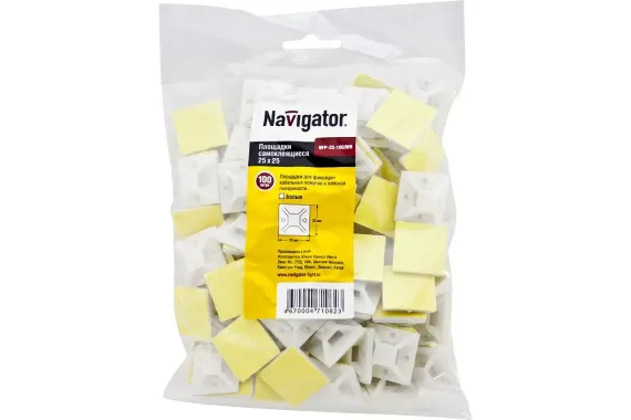 Площадка Navigator 25*25 для бандажа самоклеящаяся (упаковка 100шт) 05372