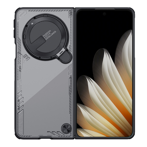 Чехол тонированный прозрачный от Nillkin с металлической откидной крышкой на OPPO Find N5, серия Iceblade Fold Case