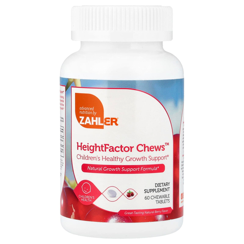 Zahler, Height Factor, жевательные таблетки, натуральные ягоды, 60 жевательных таблеток