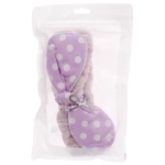 Повязка на голову косметическая «ДАЙМОНД РУШ», горошек, цвет лавандовый, пудровый, небесный, 20*5.5см (ZIP пакет)