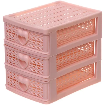 Комод малый «ПАЛЕРМО», цвет пудровая роза, 3 отделения, 13*9*11,5см