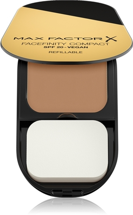 Max Factor Facefinity Refillable - Компактное матирующее тональное средство SPF 20 оттенок 008 Toffee, 10 g
